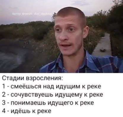 Мем: стадии взросления — от смеха над идущим к реке до собственного пути к реке